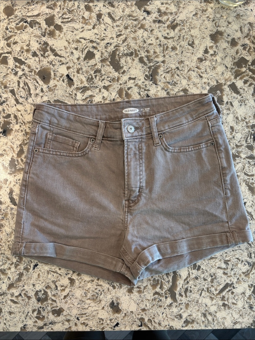 Old Navy Women's Taupe Roll-Cuff Denim Shorts
